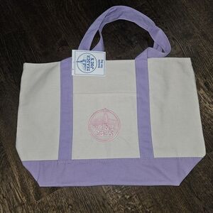 LARGE Trader Joe's Pink and Lavender Canvas Tote Bag-- NWT-- SHIPS NEXT DAY